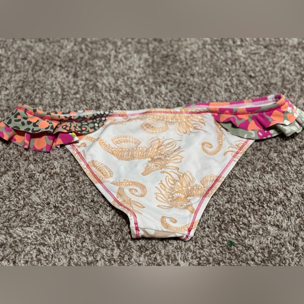 Onda De Mar Colorful Leaf Print Bikini Bottom Size S - Picture 2 of 2